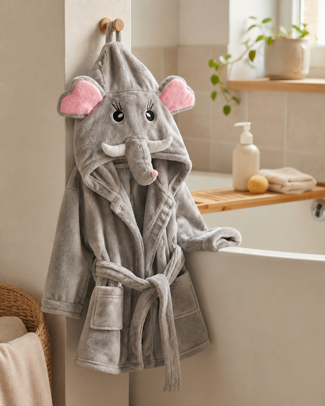 Animal-Ear Baby Bathrobe lifestyle