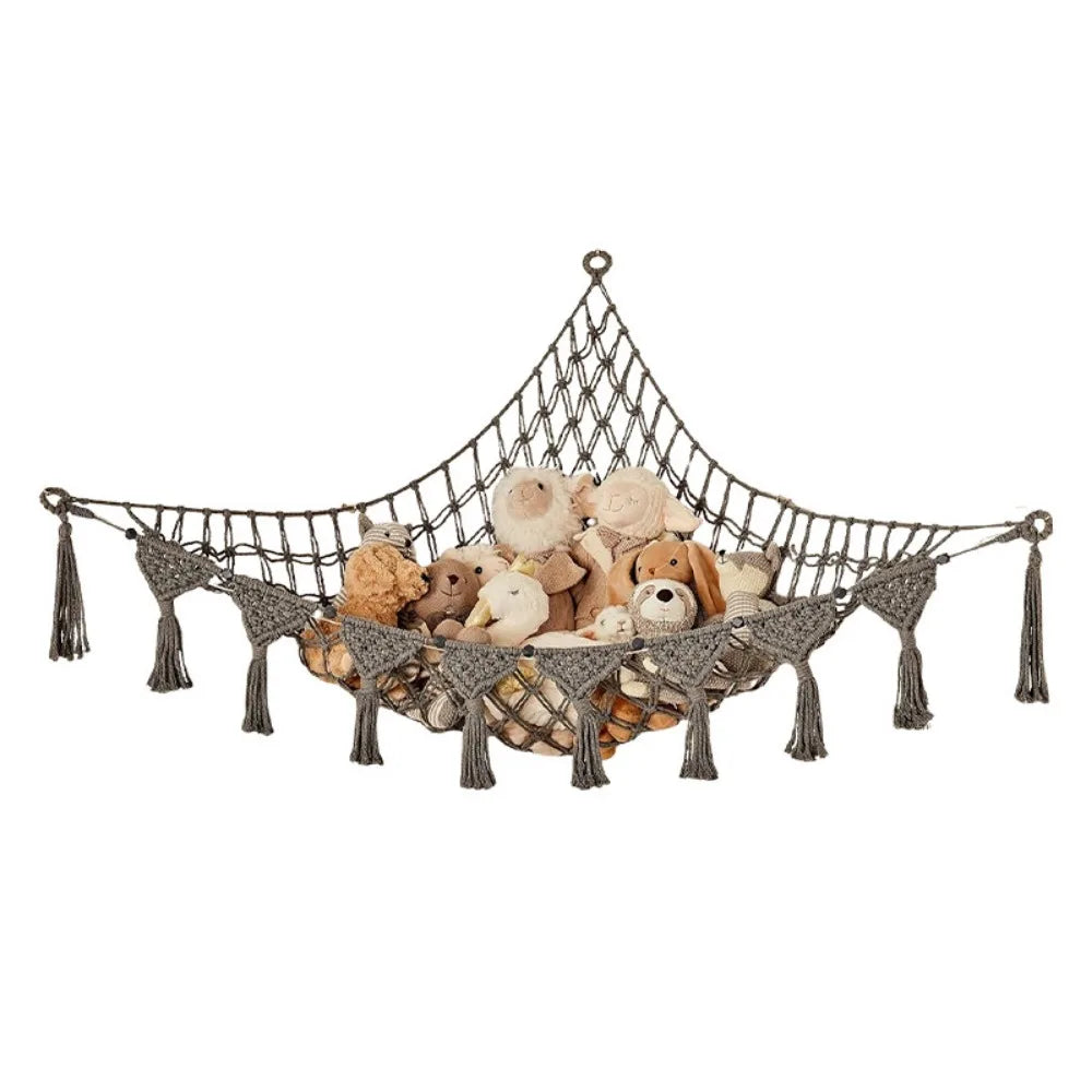 Stuffed Animal Storage Hammock in gray - hero shot